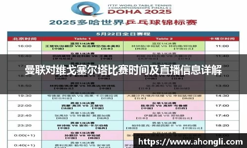 曼联对维戈塞尔塔比赛时间及直播信息详解